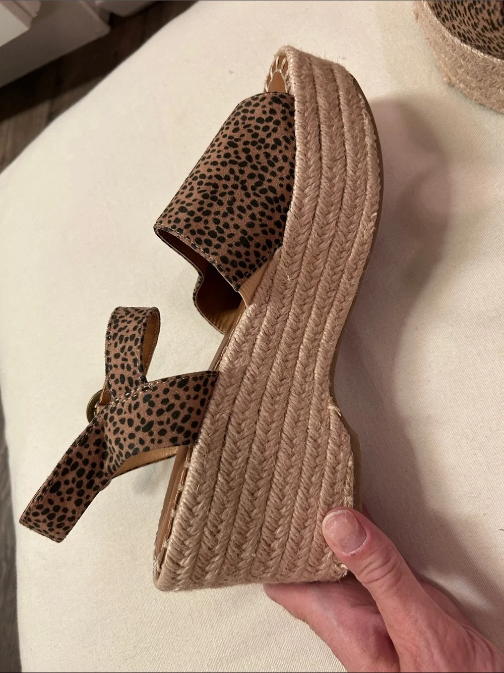 Universal Thread Leopard-Print Espadrille Wedge Sandals - Tan/Black